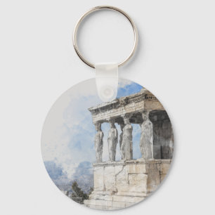 Watercolor Ancient Sites ruins in Athens, Greece Sleutelhanger