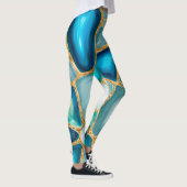 Watercolor and gold cells - ocean leggings (Rechts)
