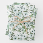 Watercolor anemone Wrapping Paper  Set of 3 (In situ)