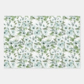 Watercolor anemone Wrapping Paper  Set of 3 (Voorkant)