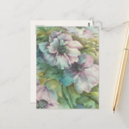Watercolor Anemonen Bloemen Ansichtkaart Briefkaart