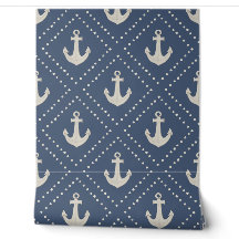 Watercolor Anker Diamant Navy Kust