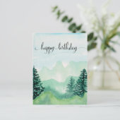 Watercolor ansichtkaart voor hem, watercolor berge briefkaart (Staand voorkant)