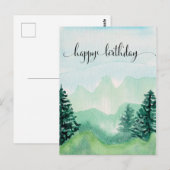 Watercolor ansichtkaart voor hem, watercolor berge briefkaart (Voorkant / Achterkant)