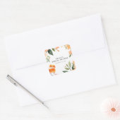 Watercolor Aperol Spritz Bruidsfeest Vierkante Sticker (Envelop)