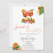 Watercolor Aperol Spritz Sinaasappel Brunch & Mous Kaart (Voorkant)