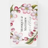 Watercolor Appel Kersenbloesem Bruiloft Spandoek (Verticaal)