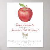 Watercolor appel tijdscapsule 1e verjaardag poster (Voorkant)