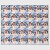 Watercolor Appenzeller Sennenhund Alpine Chalet Cadeaupapier (Vlak)