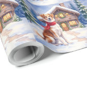 Watercolor Appenzeller Sennenhund Alpine Chalet Cadeaupapier (Rol Hoek)