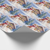 Watercolor Appenzeller Sennenhund Alpine Chalet Cadeaupapier (Hoek)