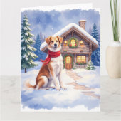Watercolor Appenzeller Sennenhund Alpine Chalet Kaart (Voorkant)