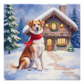 Watercolor Appenzeller Sennenhund Alpine Chalet Perfect Poster (Voorkant)