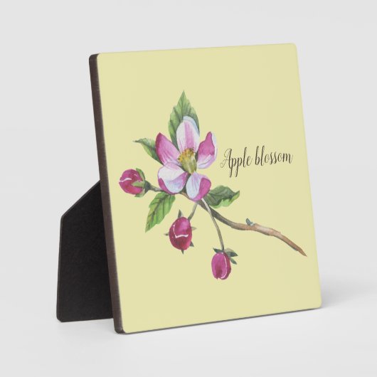 Watercolor Apple Blossom Botanical Fotoplaat (Voorkant)