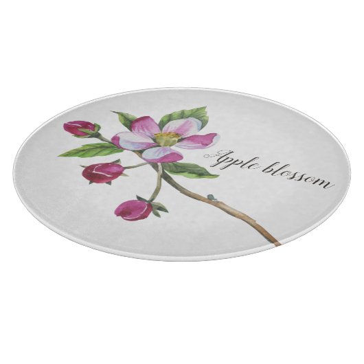 Watercolor Apple Blossom Botanical Snijplank (Hoek)