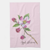 Watercolor Apple Blossom Botanical Theedoek (Verticaal)