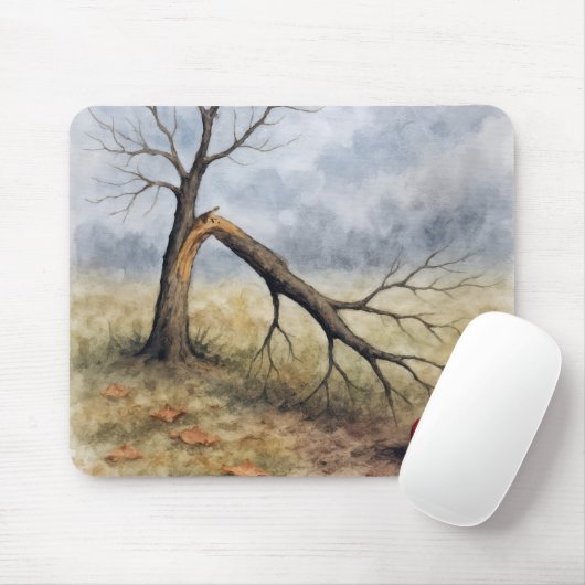 Watercolor Apple Tree With Red Apple Muismat (Met muis)