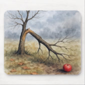 Watercolor Apple Tree With Red Apple Muismat (Voorkant)