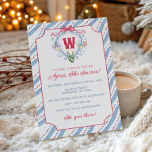 Watercolor Apres-Ski Monogram Wapen Feest