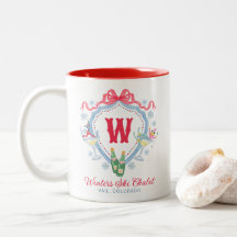 Watercolor Apres-Ski Monogram Wapenschild