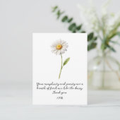 WATERCOLOR APRIL DAISY BIRTH FLOWER POSTCARD BRIEFKAART (Staand voorkant)