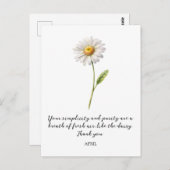 WATERCOLOR APRIL DAISY BIRTH FLOWER POSTCARD BRIEFKAART (Voorkant / Achterkant)