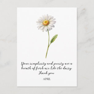 WATERCOLOR APRIL MARGRIET GEBOORTEBLOEM ANSICHTKAA BRIEFKAART