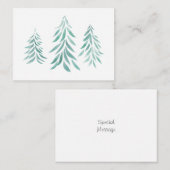 Watercolor Aquarel Groene Bomen Penseelstreken  Notitiekaartje (Voorkant / Achterkant)