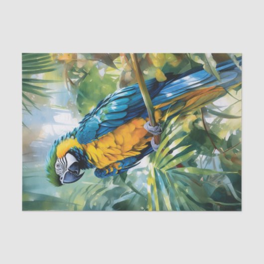 Watercolor Ara Tropische Decoupage Tissuepapier (Voorkant)