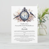 Watercolor Around The Clock Bruiloftsfeest Kaart (Staand voorkant)