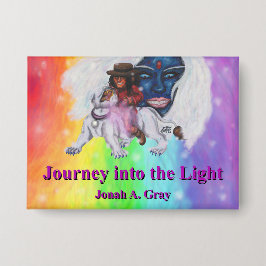 Watercolor Art Boy Riding white Lioness Woman Love Button