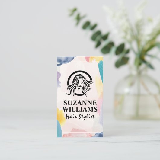 Watercolor Artistieke Kwaststreken Afsprakenkaartje (Staand voorkant)