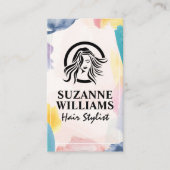 Watercolor Artistieke Kwaststreken Afsprakenkaartje (Voorkant)