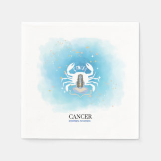 Watercolor Astrologie - Kanker Papieren Servetten