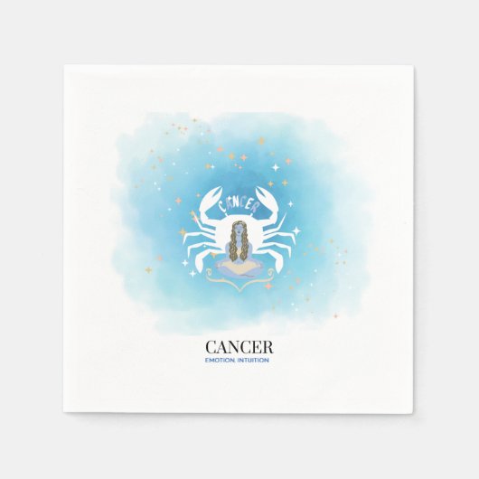Watercolor Astrologie - Kanker Papieren Servetten (Voorkant)