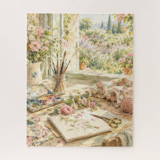 Watercolor Atelier Tuin Uitzicht Legpuzzel