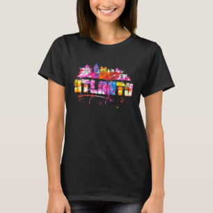 Watercolor Atlanta Silhouette Atlanta Lettering T-shirt