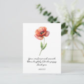 WATERCOLOR AUGUST POPPY BIRTH FLOWER POSTCARD BRIEFKAART (Staand voorkant)