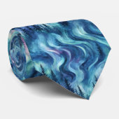 Watercolor Aurora Borealis Bos (6) Stropdas (Opgerold)