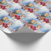 Watercolor Australian Cattle Dog Rustic Garland Cadeaupapier (Hoek)