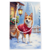 Watercolor Australian Cattle Dog Rustic Garland Medium Cadeauzakje (Voorkant)