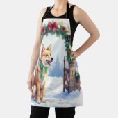 Watercolor Australian Kelpie Countryside Gate Schort (Insitu)