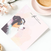 Watercolor Australian Shepherd Gepersonaliseerd Notitieblok