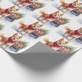 Watercolor Australian Stumpy Tail Cattle Dog Cadeaupapier (Hoek)