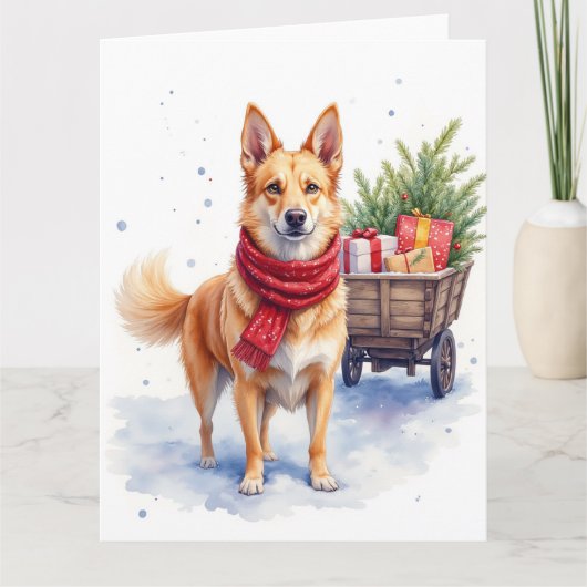 Watercolor Australian Stumpy Tail Cattle Dog Kaart (Voorkant)