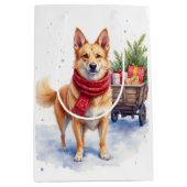 Watercolor Australian Stumpy Tail Cattle Dog Medium Cadeauzakje (Voorkant)