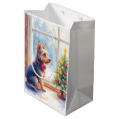 Watercolor Australian Terrier Tabletop Christmas Medium Cadeauzakje (Achterkant Gekanteld)