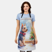 Watercolor Australian Terrier Tabletop Christmas Schort (Gedragen)