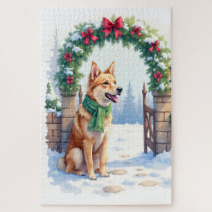 Watercolor Australische Kelpie Landelijke Poort Legpuzzel