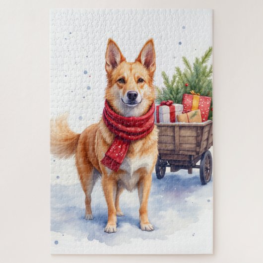 Watercolor Australische Stumpy Tail Cattle Dog Legpuzzel (Verticaal)